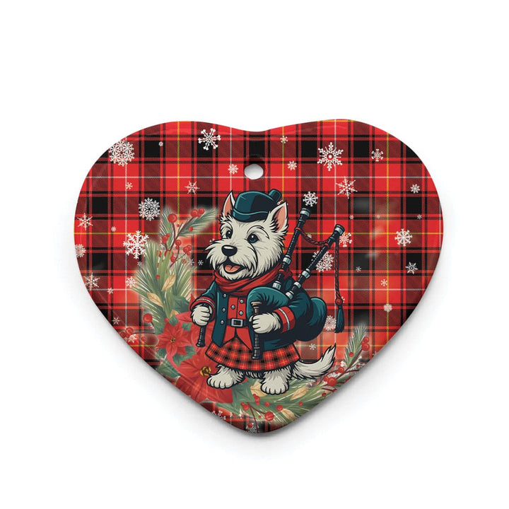 Scottish MacIver Modern Clan Tartan Ceramic Ornament Cute Scottish Terrier Dog Heart Style Tartan Plaid
