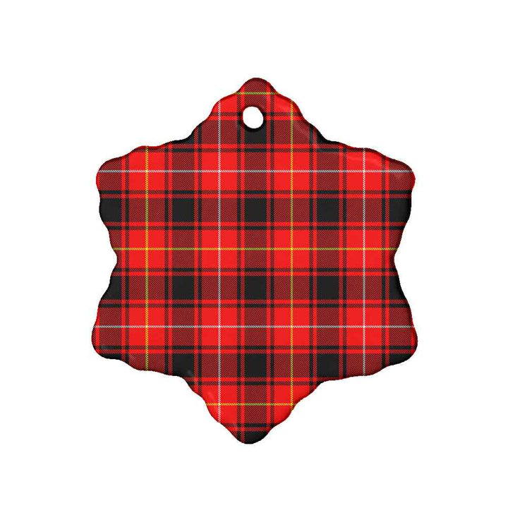 Scottish MacIver Modern Clan Tartan Ceramic Ornament Snow Flake Shape Tartan Plaid