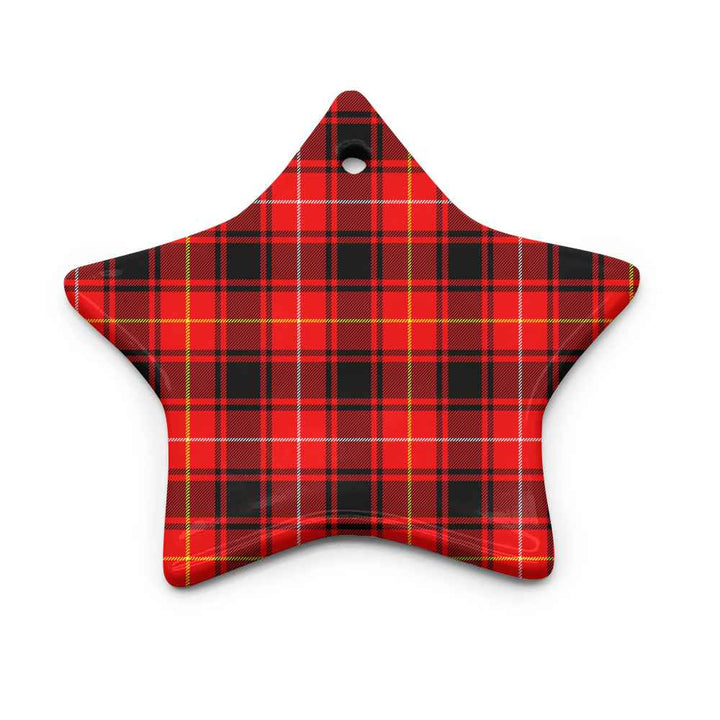 Scottish MacIver Modern Clan Tartan Ceramic Ornament Star Shape Tartan Plaid