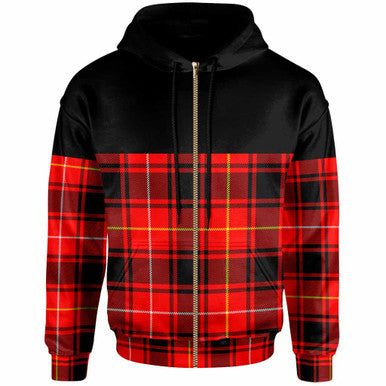 Scottish MacIver Modern Clan Tartan Hoodie - Horizontal Style Zip Tartan Plaid