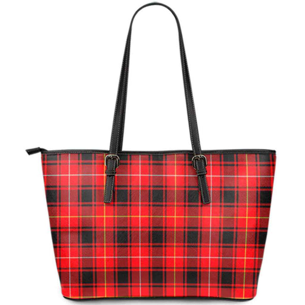 Scottish MacIver Modern Clan Tartan Leather Tote Tartan Plaid