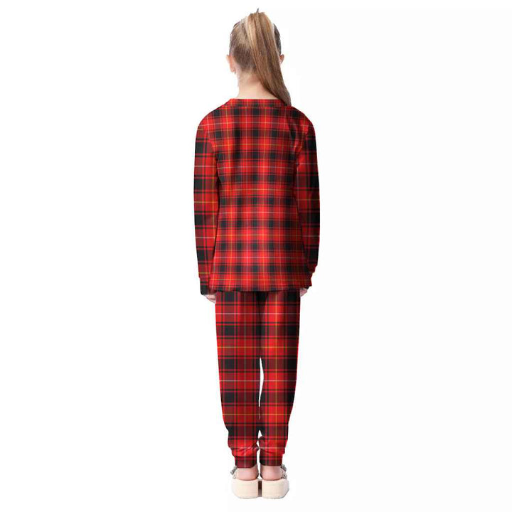 Scottish MacIver Modern Clan Tartan Pajama Set Kid Back Side Tartan Plaid
