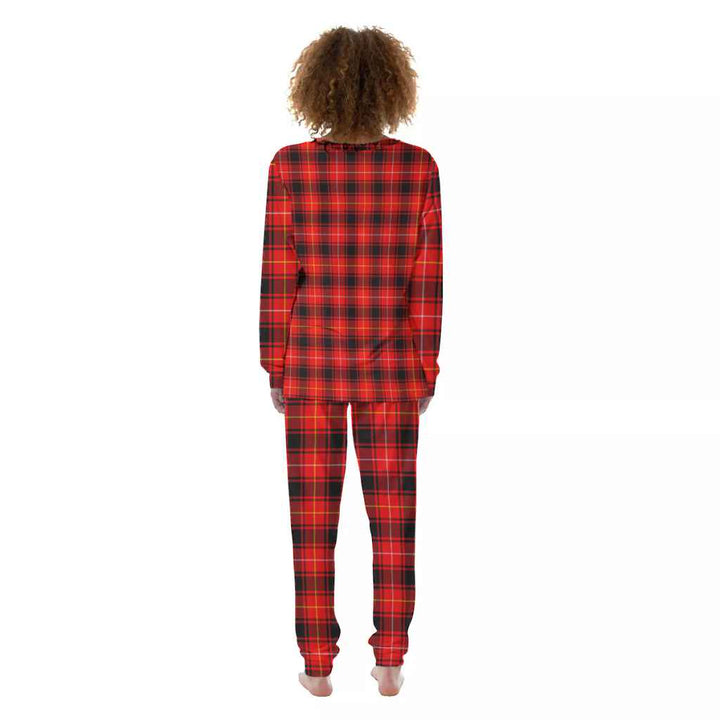 Scottish MacIver Modern Clan Tartan Pajama Set Women Back Side Tartan Plaid