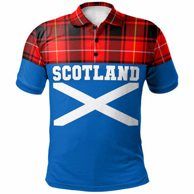 Scottish MacIver Modern Clan Tartan Polo Shirt - Lion Rampant of Scotland With Flag Front Side Tartan Plaid