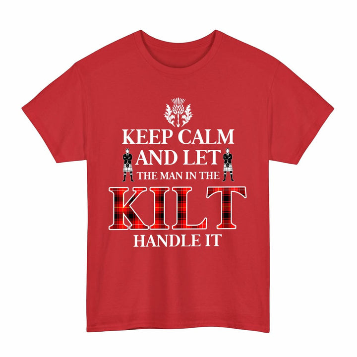 Scottish MacIver Modern Clan Tartan T-Shirt - Keep Calm Tartan Plaid Red Color