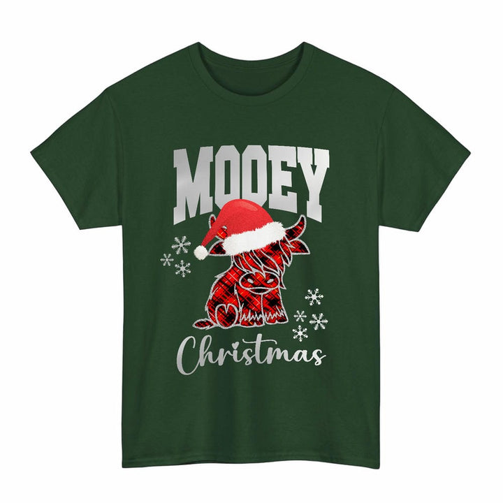 Scottish MacIver Modern Clan Tartan T-Shirt - Mooey Christmas Tartan Plaid Forest Green Color