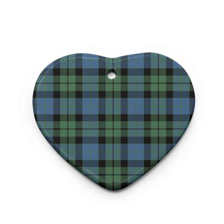 Scottish MacKay Ancient Clan Tartan Ceramic Ornament Heart Shape Tartan Plaid