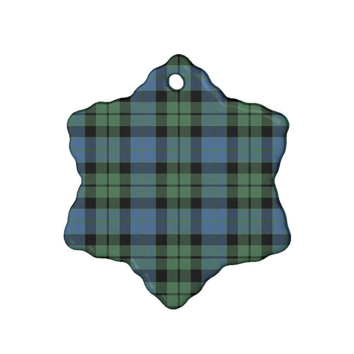 Scottish MacKay Ancient Clan Tartan Ceramic Ornament Snow Flake Shape Tartan Plaid