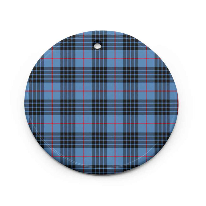 Scottish MacKay Blue Clan Tartan Ceramic Ornament Circle Shape Tartan Plaid