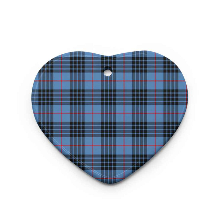 Scottish MacKay Blue Clan Tartan Ceramic Ornament Heart Shape Tartan Plaid