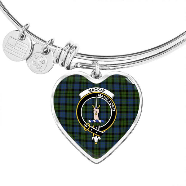 Scottish MacKay Clan Crest Tartan Bangle Heart Tartan Plaid 1