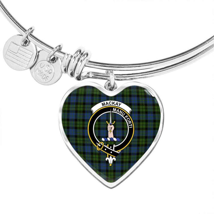 Scottish MacKay Clan Crest Tartan Bangle Heart Tartan Plaid 1