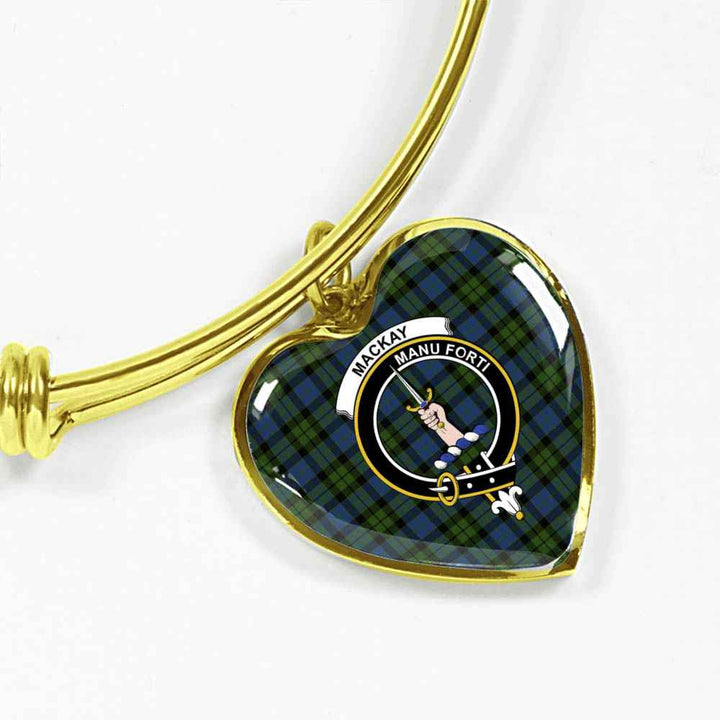 Scottish MacKay Clan Crest Tartan Bangle Heart Tartan Plaid 2