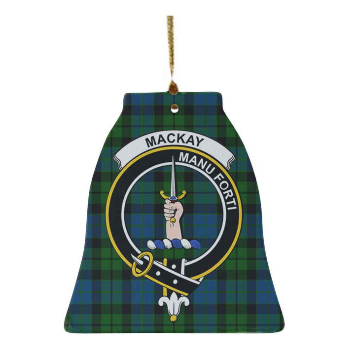 Scottish MacKay Clan Crest Tartan Ceramic Ornament Bell Shape Tartan Plaid