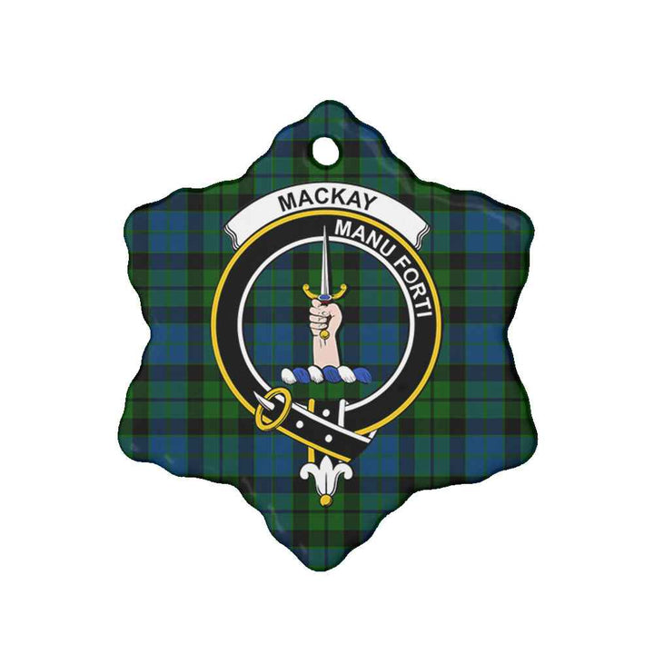 Scottish MacKay Clan Crest Tartan Ceramic Ornament Snow Flake Shape Tartan Plaid