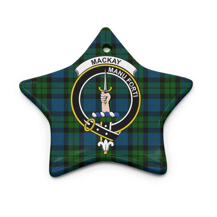 Scottish MacKay Clan Crest Tartan Ceramic Ornament Star Shape Tartan Plaid