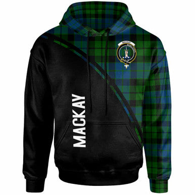 Scottish MacKay Clan Crest Tartan Curve Hoodie Front Side Tartan Plaid