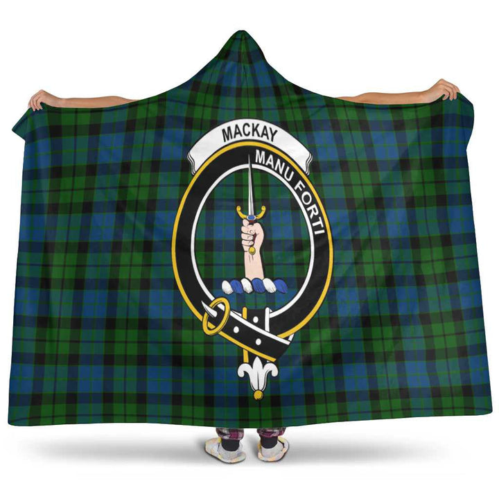 Scottish MacKay Clan Crest Tartan Hooded Blanket Tartan Plaid 1