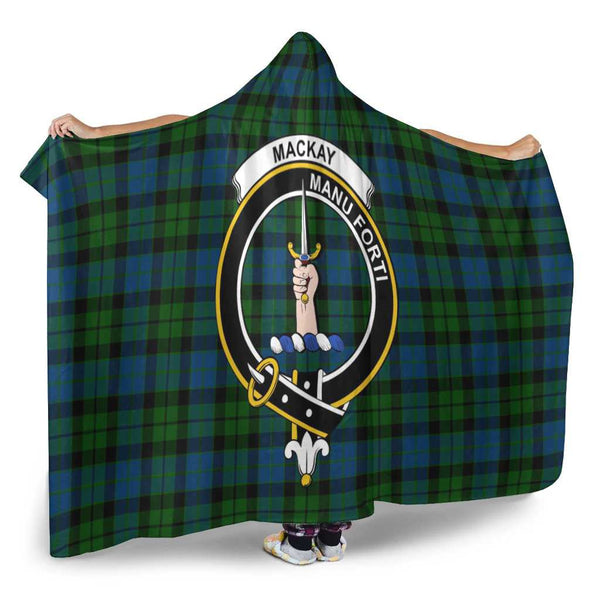 Scottish MacKay Clan Crest Tartan Hooded Blanket Tartan Plaid 2