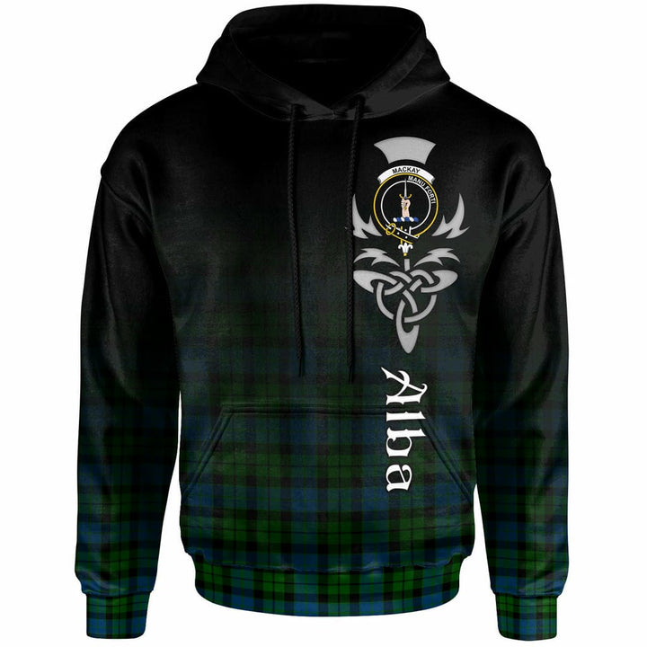 Scottish MacKay Clan Crest Tartan Hoodie - Alba Gu Brath Family Crest Celtic Inspired Front Side Tartan Plaid