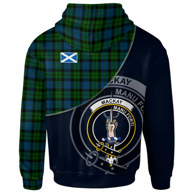 Scottish MacKay Clan Crest Tartan Hoodie - Bend Style Back Side Tartan Plaid