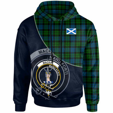 Scottish MacKay Clan Crest Tartan Hoodie - Bend Style Front Side Tartan Plaid
