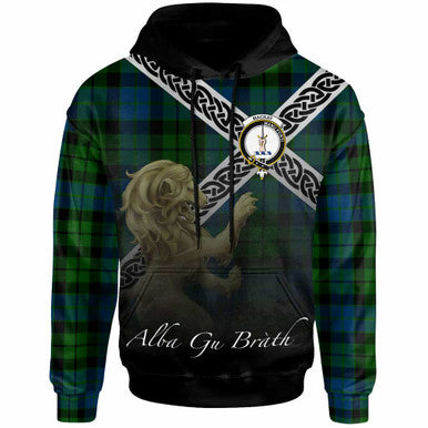 Scottish MacKay Clan Crest Tartan Hoodie - Scotland Lion Front Side Tartan Plaid