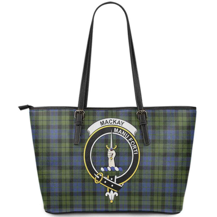 Scottish MacKay Clan Crest Tartan Leather Tote Tartan Plaid