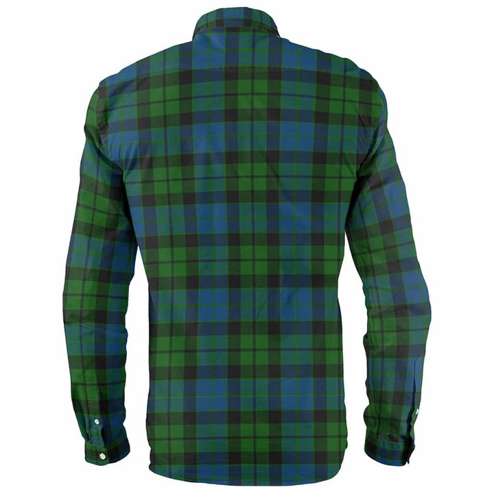 Scottish MacKay Clan Crest Tartan Long Sleeve Shirt Back Side Tartan Plaid