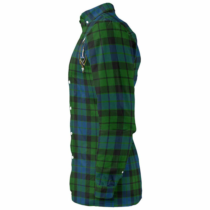 Scottish MacKay Clan Crest Tartan Long Sleeve Shirt Tartan Plaid