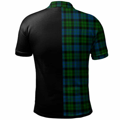 Scottish MacKay Clan Crest Tartan Polo Shirt - Half in Me Back Side Tartan Plaid