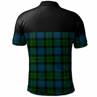 Scottish MacKay Clan Crest Tartan Polo Shirt - Horizontal Style Back Side Tartan Plaid