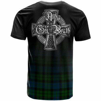 Scottish MacKay Clan Crest Tartan T-Shirt - Alba Gu Brath Family Crest Celtic Inspired Back Side Tartan Plaid