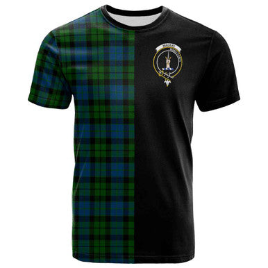 Scottish MacKay Clan Crest Tartan T-Shirt Half in Me Front Side Tartan Plaid