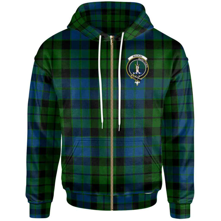 Scottish MacKay Clan Crest Tartan Hoodie Zip Tartan Plaid