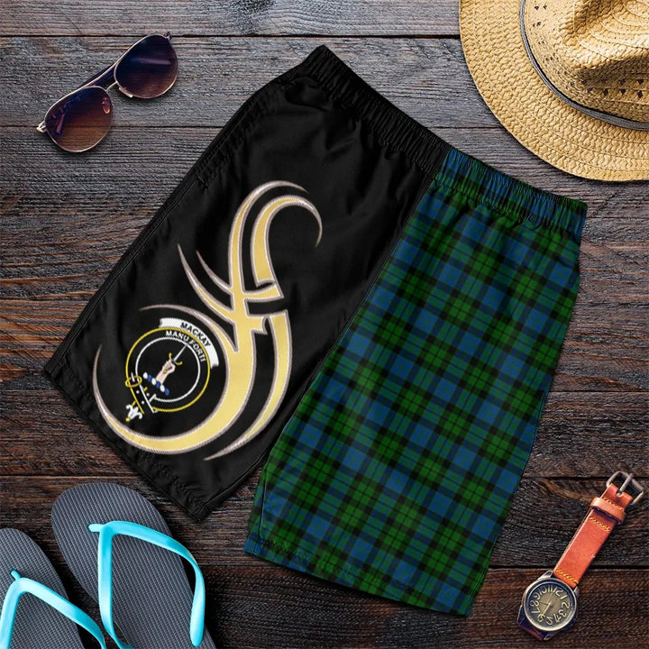 Scottish MacKay Modern Clan Crest Tartan Believe in Me Men's Shorts