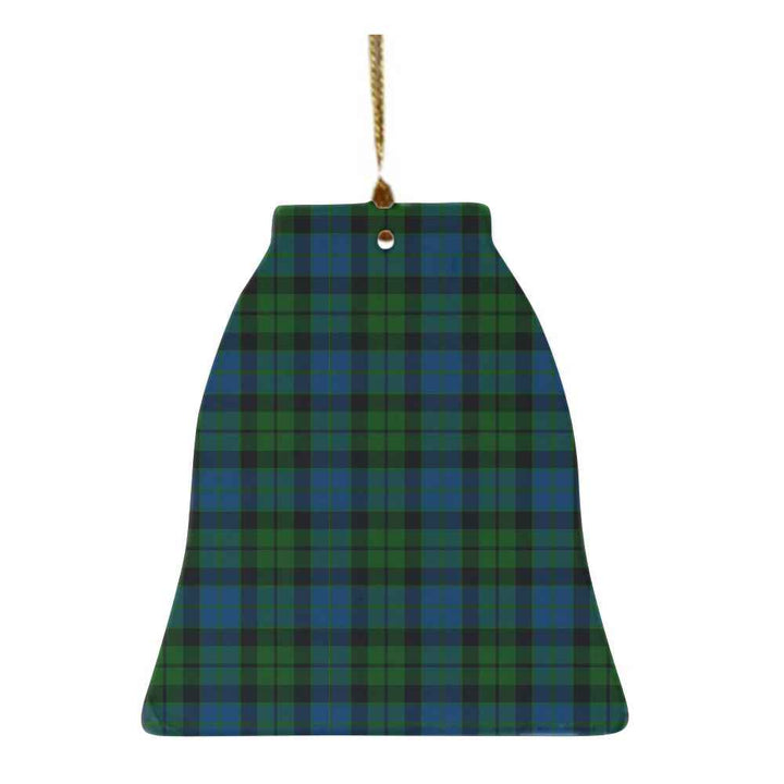Scottish MacKay Modern Clan Tartan Ceramic Ornament Bell Shape Tartan Plaid