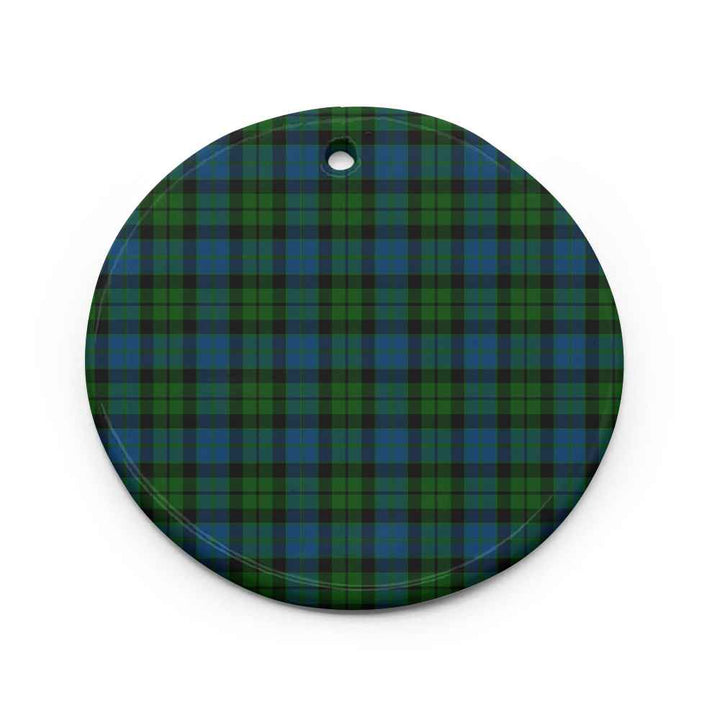Scottish MacKay Modern Clan Tartan Ceramic Ornament Circle Shape Tartan Plaid