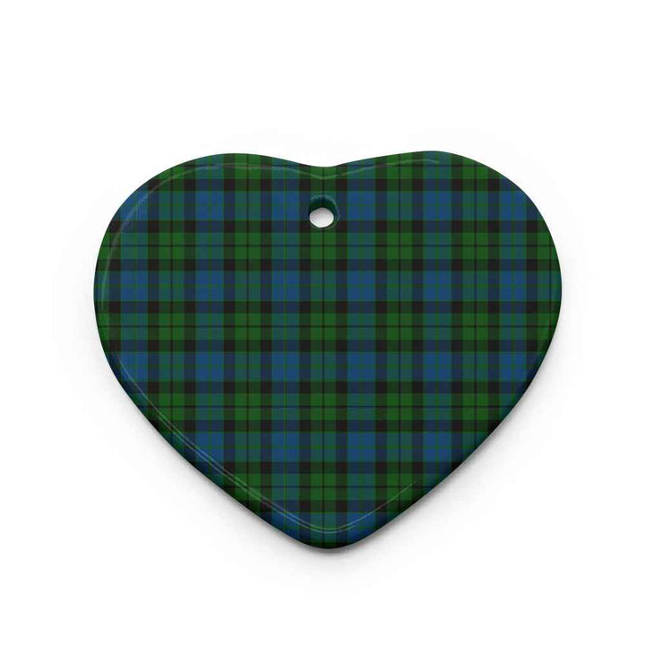 Scottish MacKay Modern Clan Tartan Ceramic Ornament Heart Shape Tartan Plaid