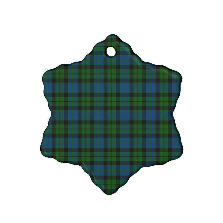 Scottish MacKay Modern Clan Tartan Ceramic Ornament Snow Flake Shape Tartan Plaid