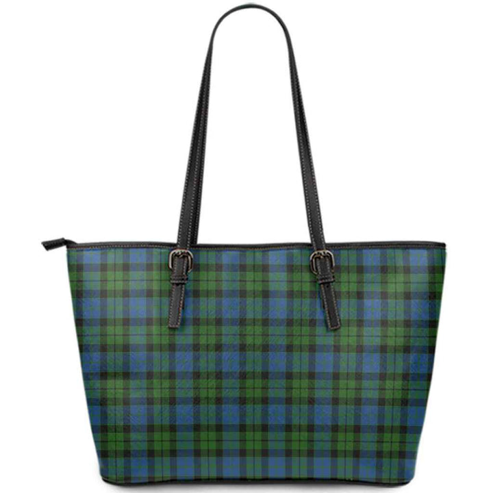 Scottish MacKay Modern Clan Tartan Leather Tote Tartan Plaid