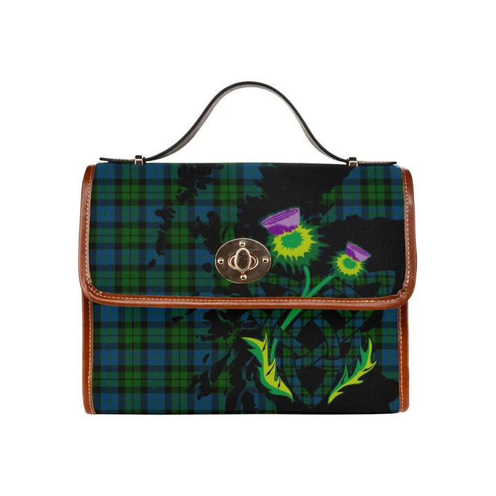 Scottish MacKay Modern Clan Tartan Waterproof Canvas Bag With Thistle Tartan Plaid 1