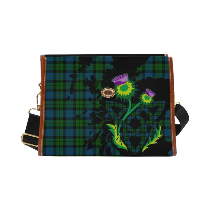Scottish MacKay Modern Clan Tartan Waterproof Canvas Bag With Thistle Tartan Plaid 2
