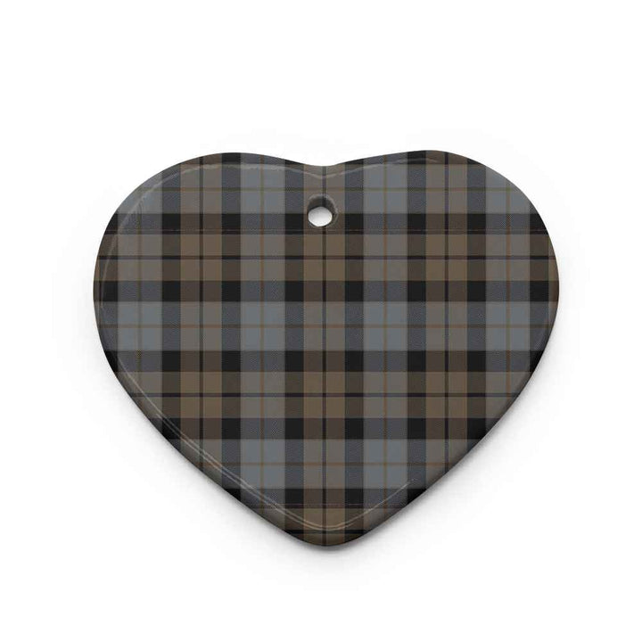 Scottish MacKay Weathered Clan Tartan Ceramic Ornament Heart Shape Tartan Plaid