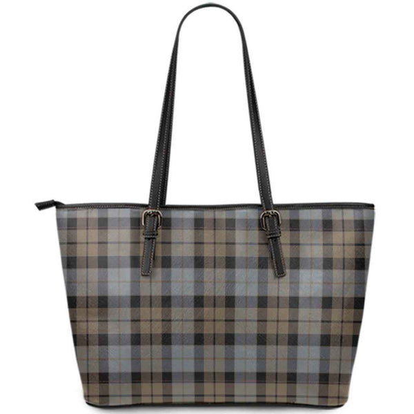 Scottish MacKay Weathered Clan Tartan Leather Tote Tartan Plaid