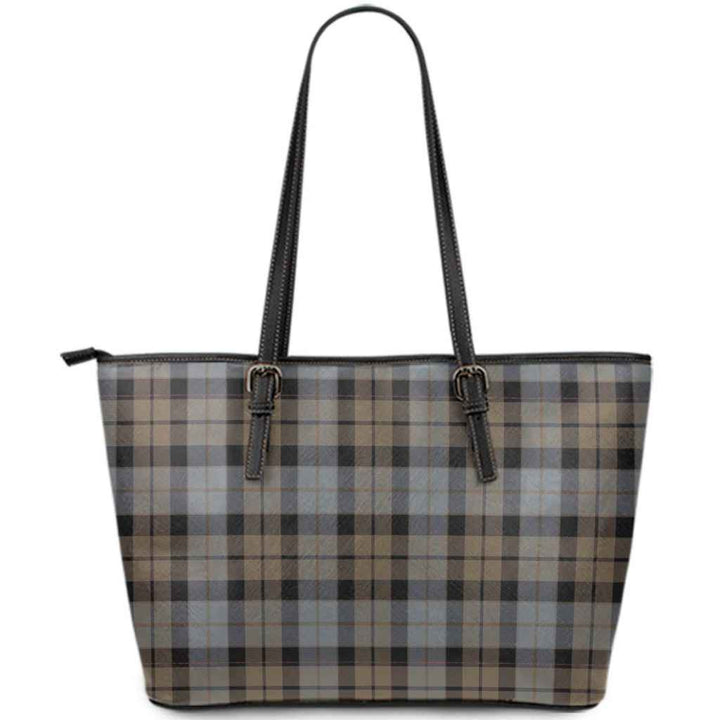 Scottish MacKay Weathered Clan Tartan Leather Tote Tartan Plaid