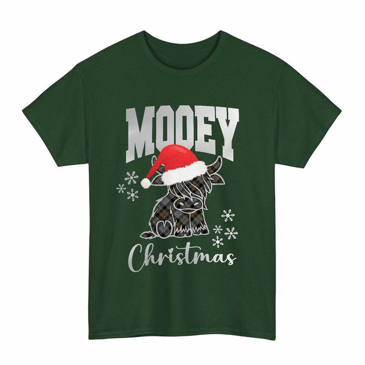 Scottish MacKay Weathered Clan Tartan T-Shirt - Mooey Christmas Tartan Plaid Forest Green Color