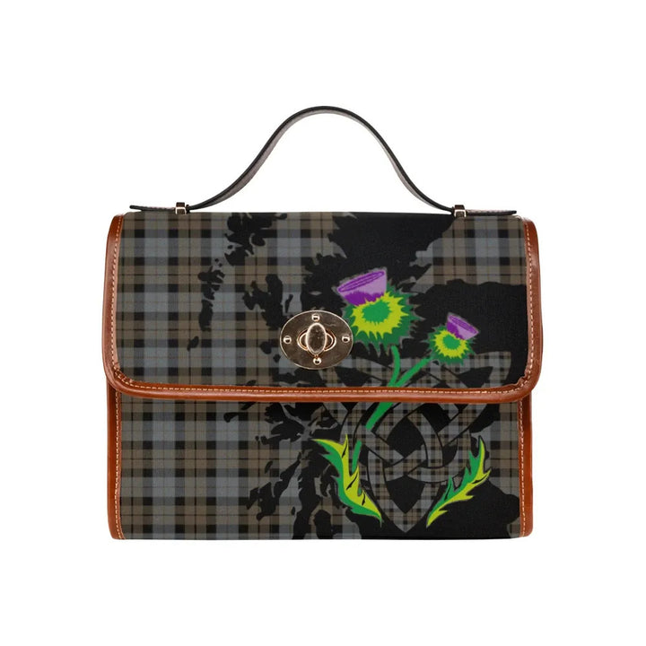 Scottish MacKay Weathered Clan Tartan Waterproof Canvas Bag With Thistle Tartan Plaid 2