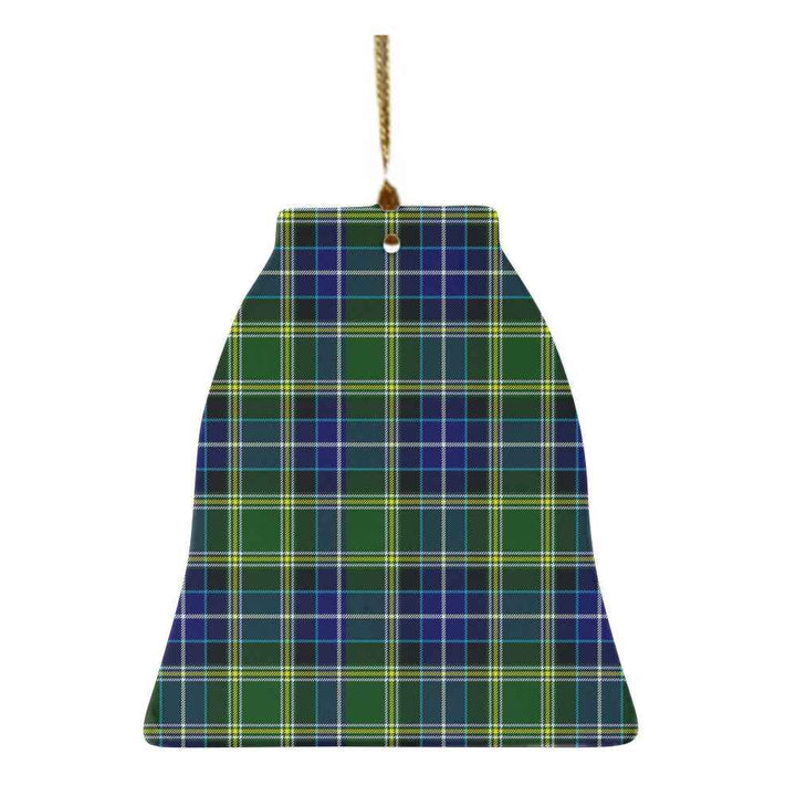 Scottish MacKellar Clan Tartan Ceramic Ornament Bell Shape Tartan Plaid