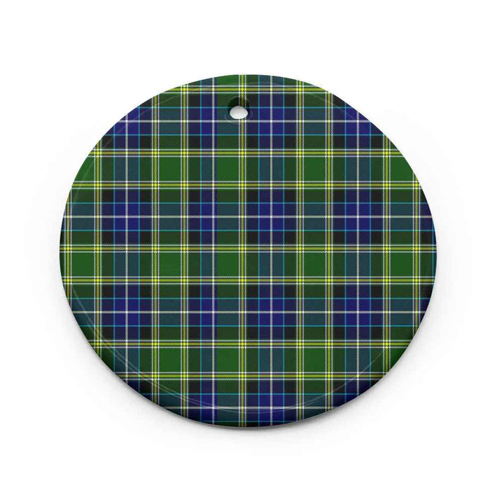 Scottish MacKellar Clan Tartan Ceramic Ornament Circle Shape Tartan Plaid